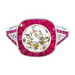 Antique 1.8 Carat Diamond French Deco Ring
