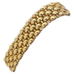 18 Karat Yellow Gold Heavy Ladies Mesh Fancy Link Bracelet Italy