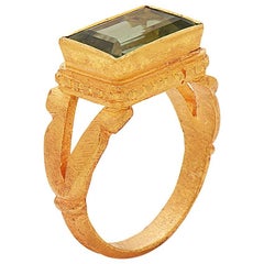 Green Tourmaline Ring in 22 Karat Gold