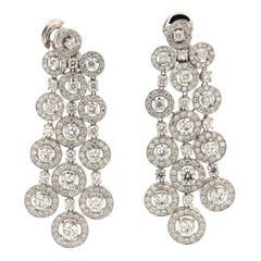 Vintage White gold earrings with 9.02 ct brilliant cut diamonds