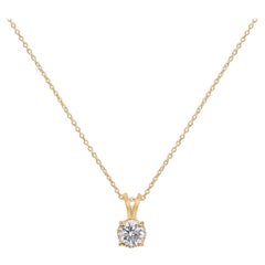 GIA Report Certified 2 Carat D Colorless IF Round Cut Diamond Pendant Necklace