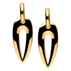 Medium Seeker Huggie Hoop 18K Gold Earrings 