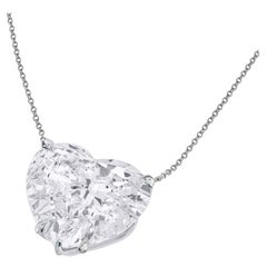 GIA Certified 3.33 Carat Heart Shape Diamond Platinum Necklace D COLOR FLAWLESS