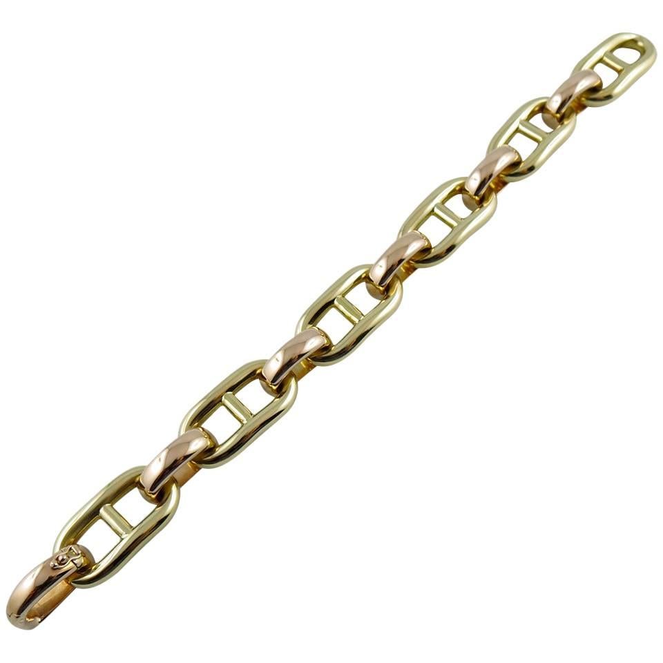 Jona Chaine d'Ancre Yellow and Rose Gold Link Bracelet