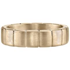 18k Natural White Gold Mens Band 7