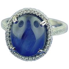 Cabochon Burma Sapphire Ring 8
