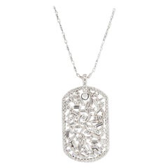 Suzanne Kalan Medium Diamond Dog Tag Necklace