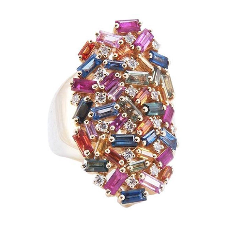 Suzanne Kalan Rainbow Shield Ring For Sale
