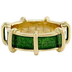 Tiffany & Co. Jean Schlumberger Gold and Green Enamel Ring 1