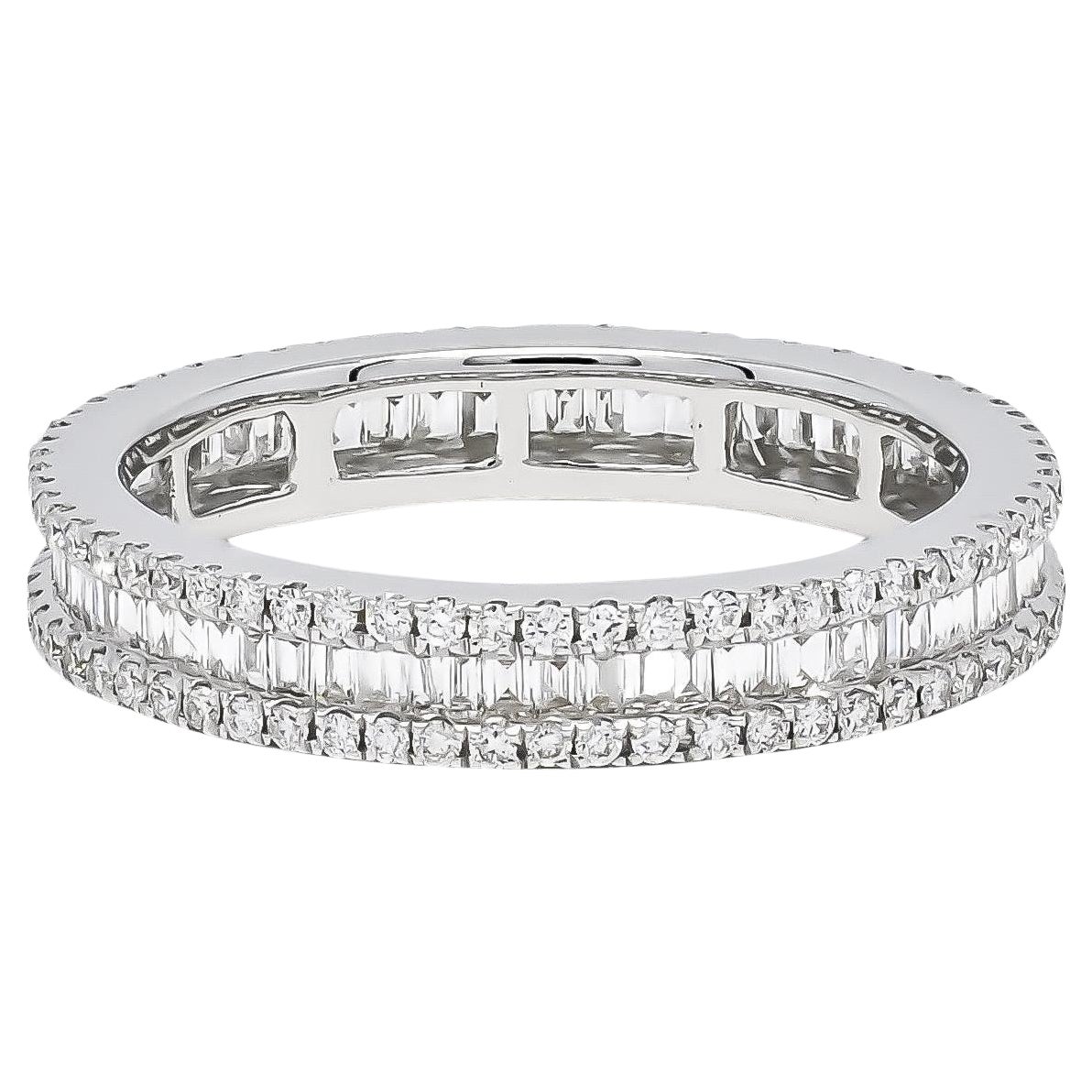 Natural Diamond Band 1.00 cts 18 Karat White Gold Full Eternity Band  For Sale