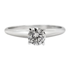 NO RESERVE 0.40CT Solitaire Engagement Diamond Ring 14K White Gold
