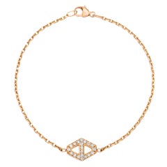 Walters Faith Bracelet chaîne hexagonale caractéristique en or rose avec petits diamants