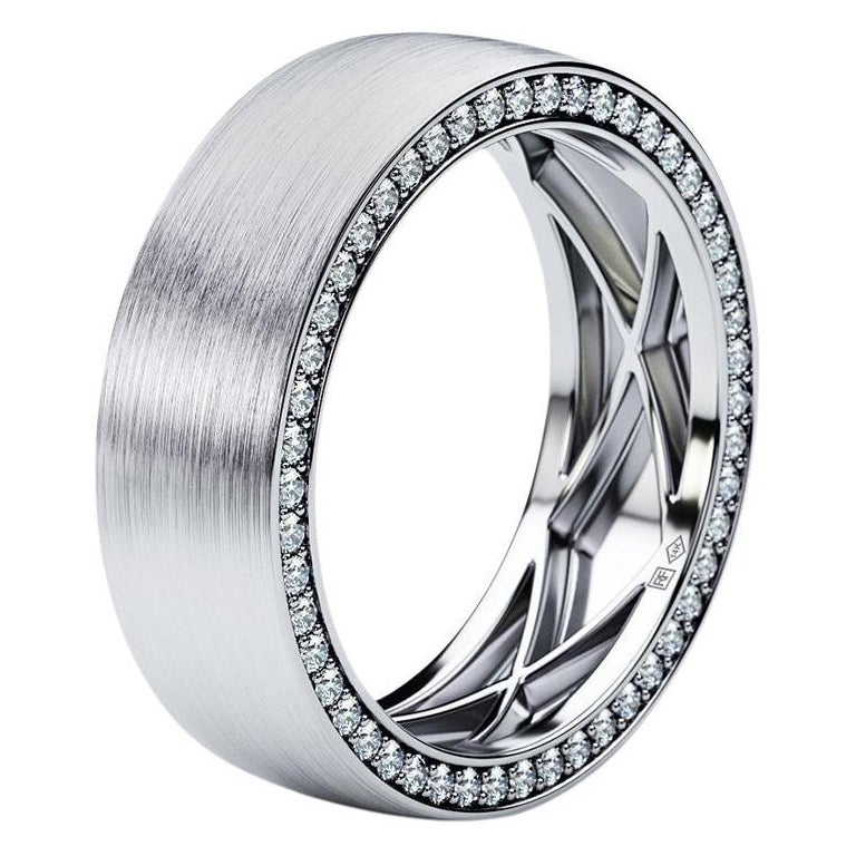 JERRITT Comfort Fit 14k White Gold Ring with 0.70ct Diamonds