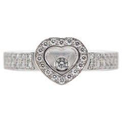Chopard Happy Diamond ring - 18k white gold with authentic certificate 