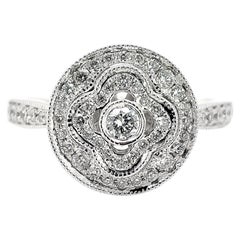 NO RESERVE 0.72CT Engagement Diamond Ring 14K White Gold