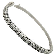 3.50 Carat Round Brilliant Cut Diamond Tennis Bracelet 14 Karat White Gold