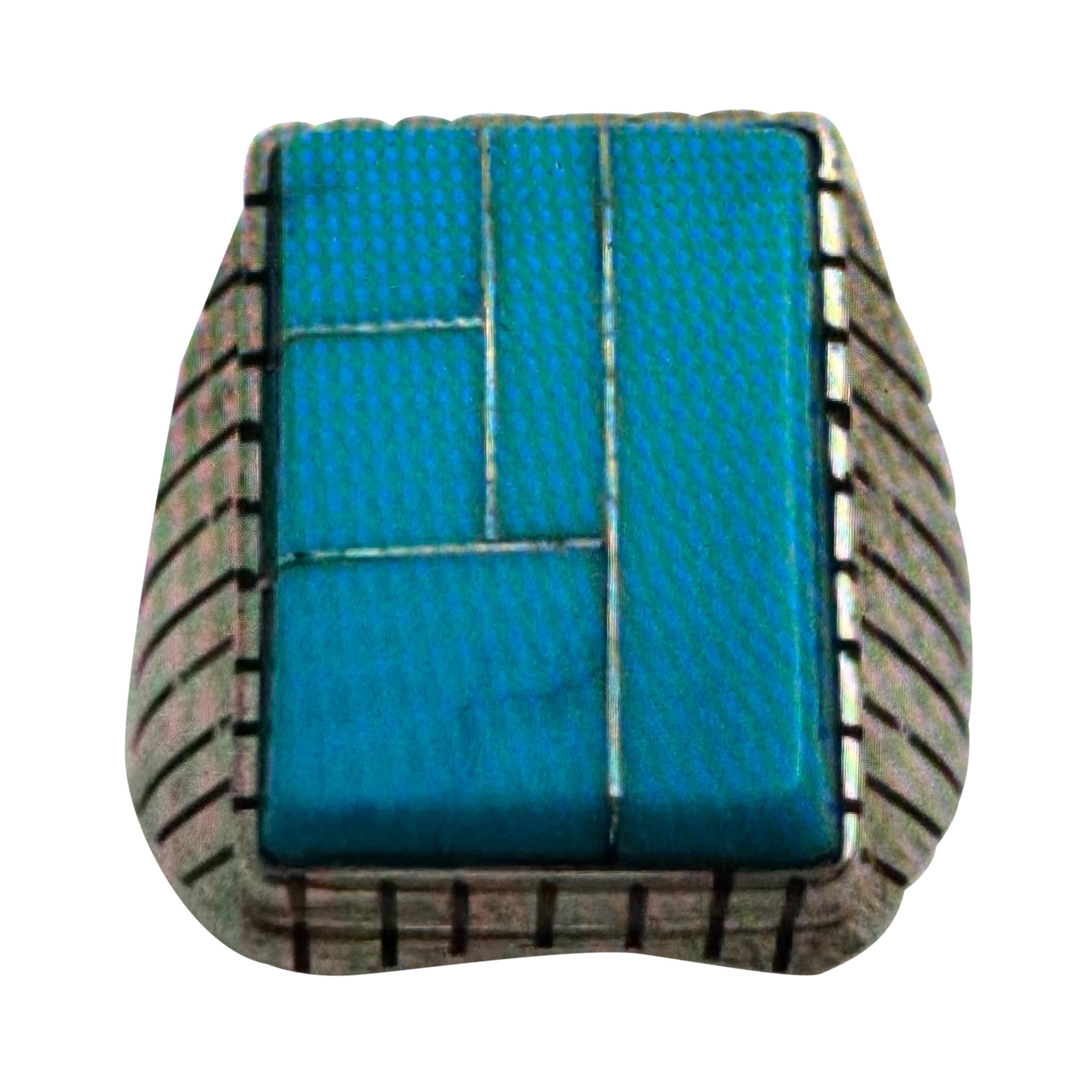 Bague rectangulaire Navajo en argent sterling .925 Turquoise Kingman 15 x 20 mm Taille 10.5 en vente