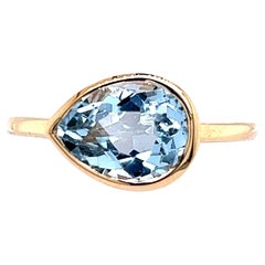 Bague Topaze Naturelle 6.5 Or 14k 3.15 TCW Certified