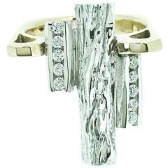  L.Van Giel Diamond and Gold Modernist Ring