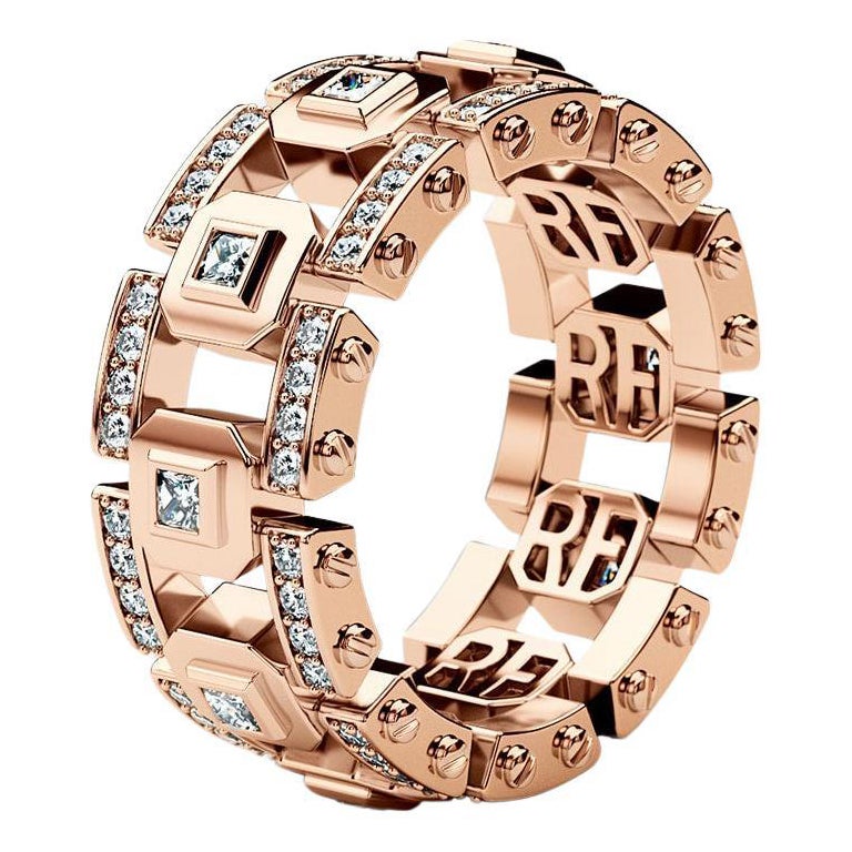 LA PAZ 14k Rose Gold Ring with 1.20ct Diamonds For Sale