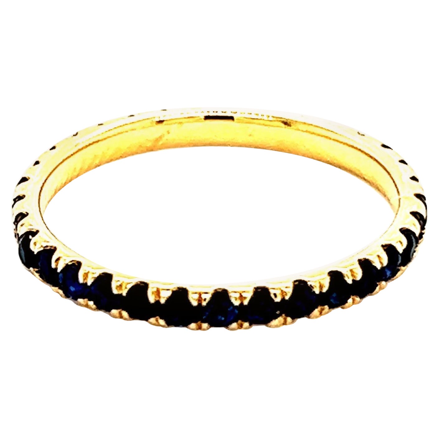 Natural Blue Sapphire Ring 6.5 14k Y Gold 0.66 TCW Certified