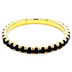 Natural Blue Sapphire Ring 6.5 14k Y Gold 0.66 TCW Certified
