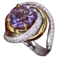 Retro Cartier - Trinity Ruban amethyst diamond ring