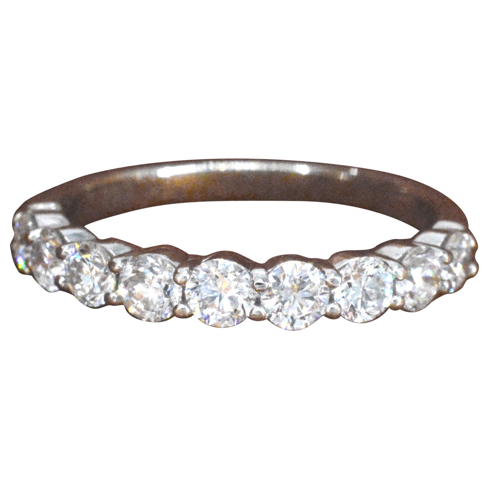 Gassan - White golden alliance ring with 0.75 carat brilliant cut diamonds For Sale