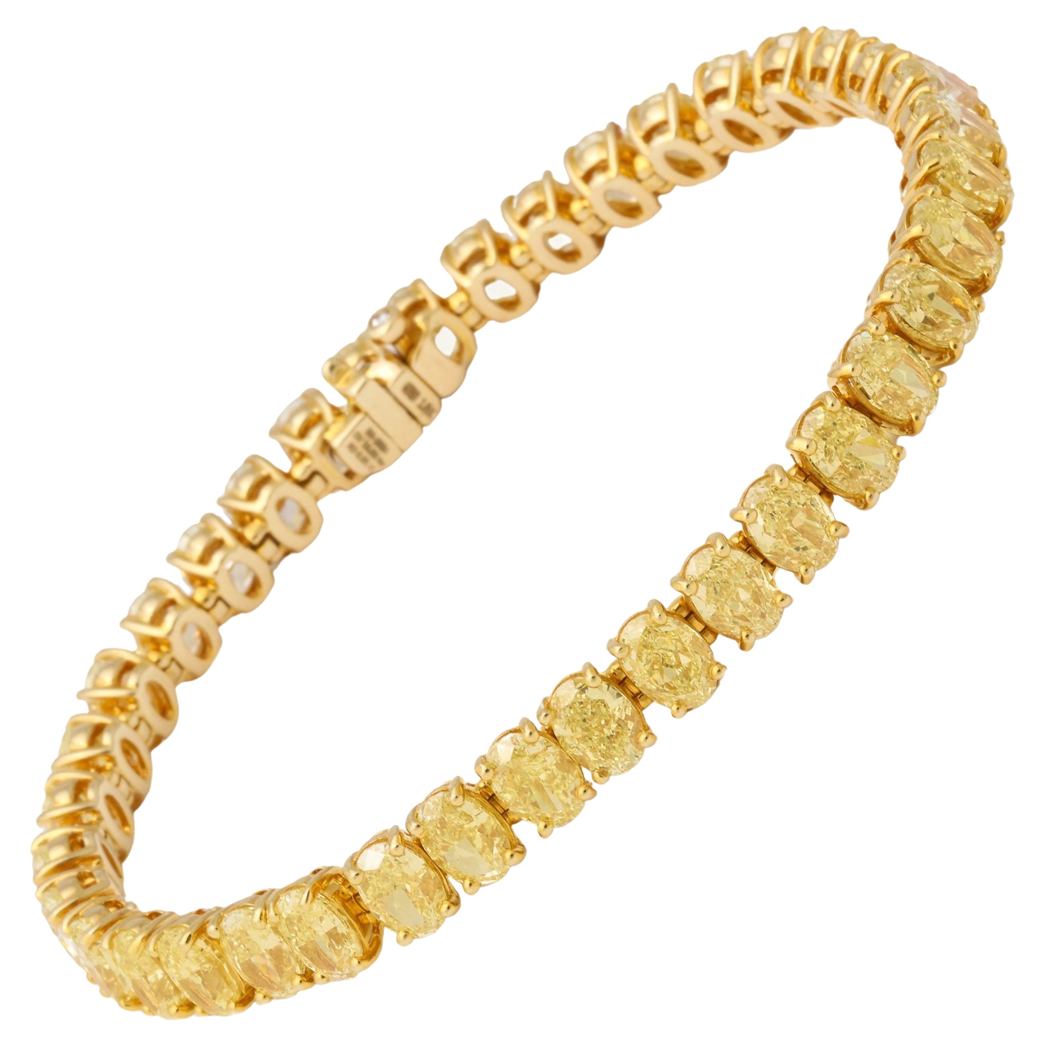 Oval Shape Yellow Diamond Bracelet
