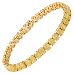 Bracelet de diamants jaunes de forme ovale 