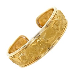 Retro Carrera Y Carrera Angel Cherub Cuff Bracelet 22k Yellow Gold