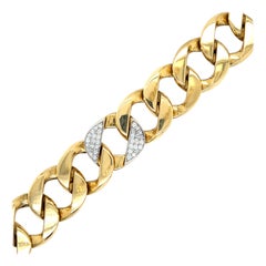 Verdura Curb Link Bracelet With Diamond Links
