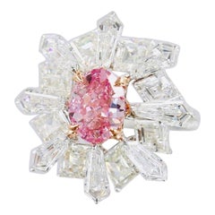 Emilio Jewelry Gia Certified Vivid Pink Diamond Ring 