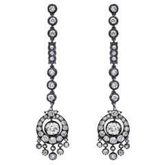 Victorian French Diamond Chandelier Earrings