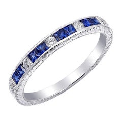 0,41 Quilates Zafiros Azules Diamantes engastados en Oro Blanco de 18K