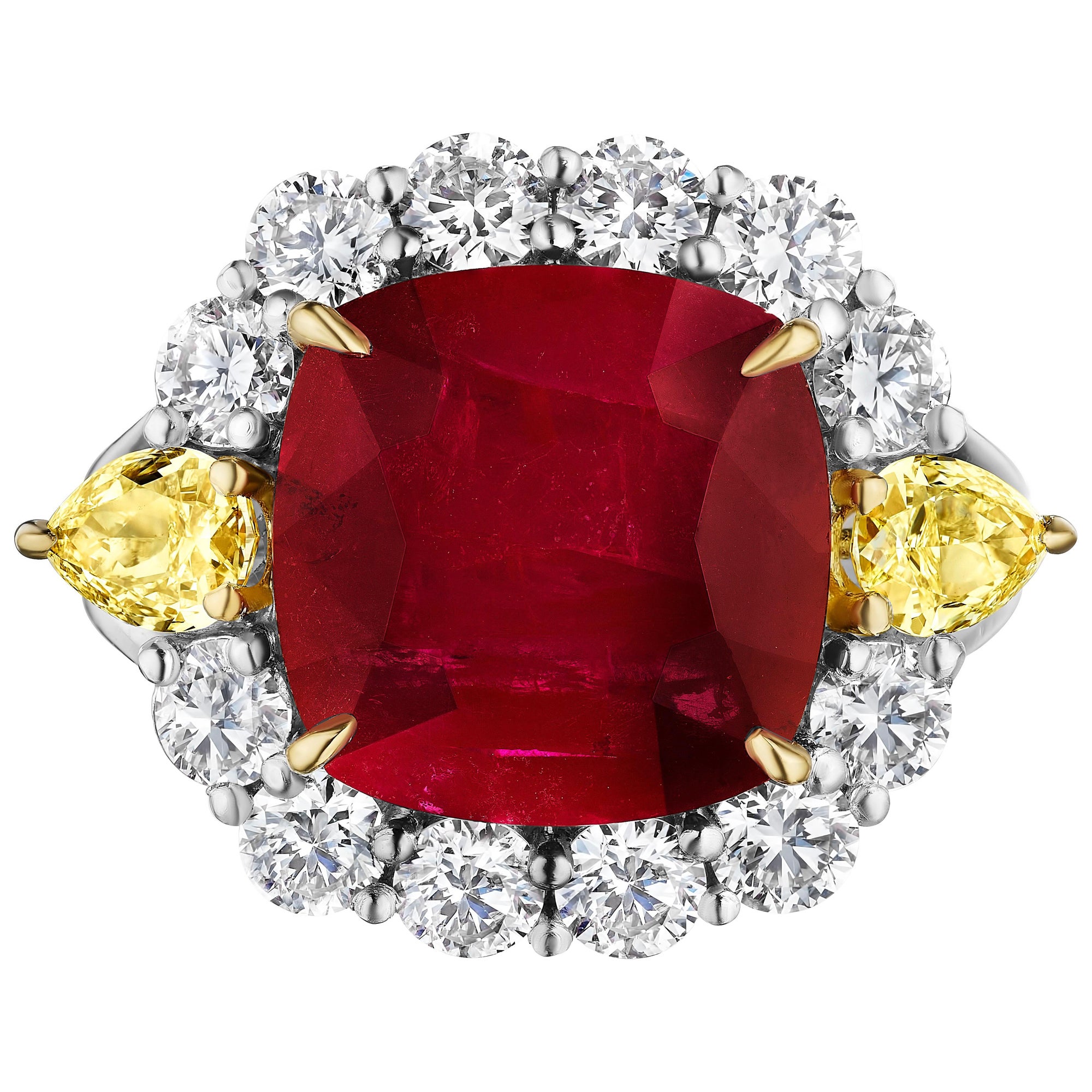 AGL Certified 7.32 Carat Ruby and Diamond Ring