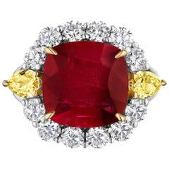 Auction - AGL Certified 7.32 Carat Ruby and Diamond Ring