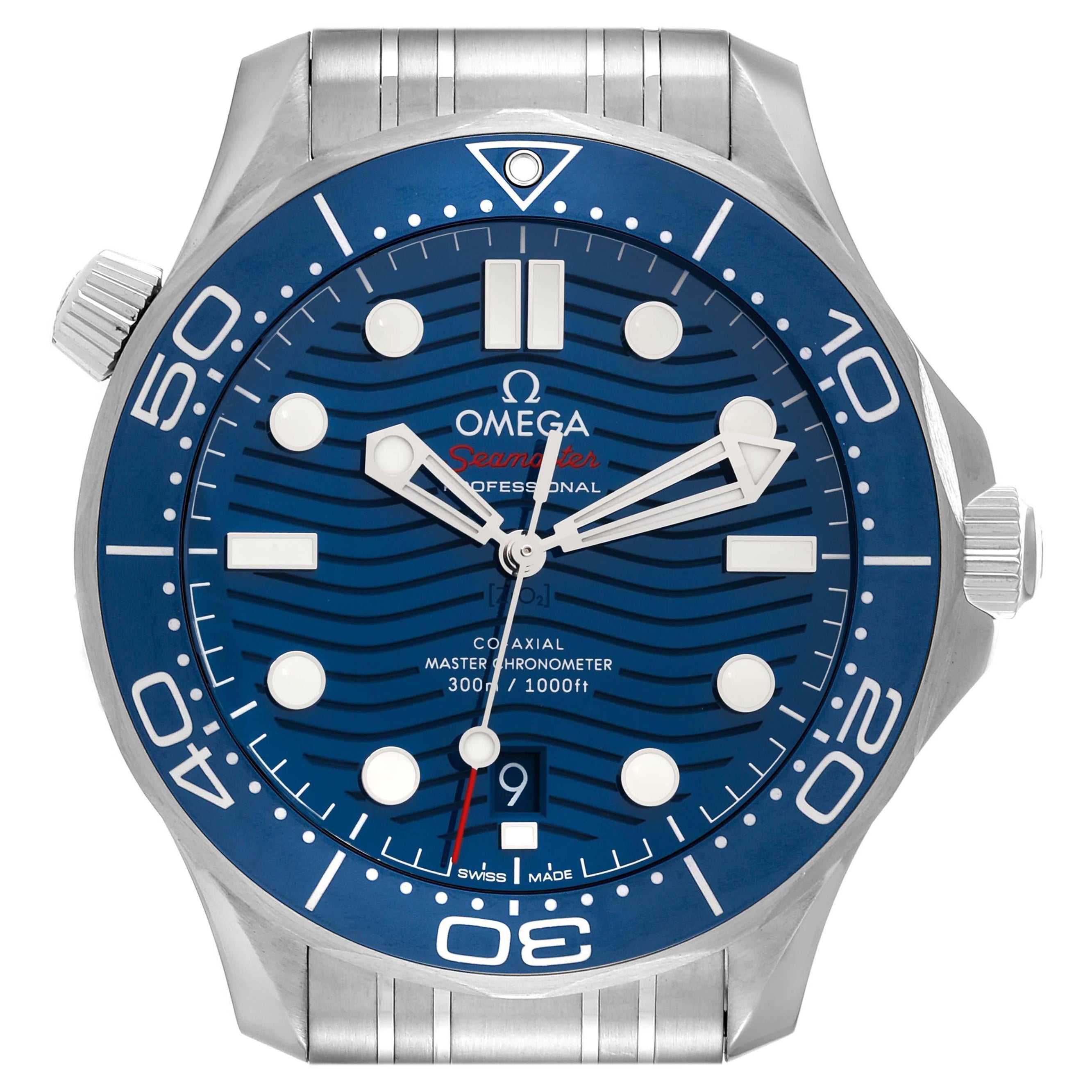 Omega Seamaster Diver 300M Blue Dial Steel Mens Watch 210.30.42.20.03.001