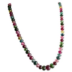 334.50 Carats Multi Tourmaline Necklace Beaded Jewelry Natural Gemstone AAA+ gem