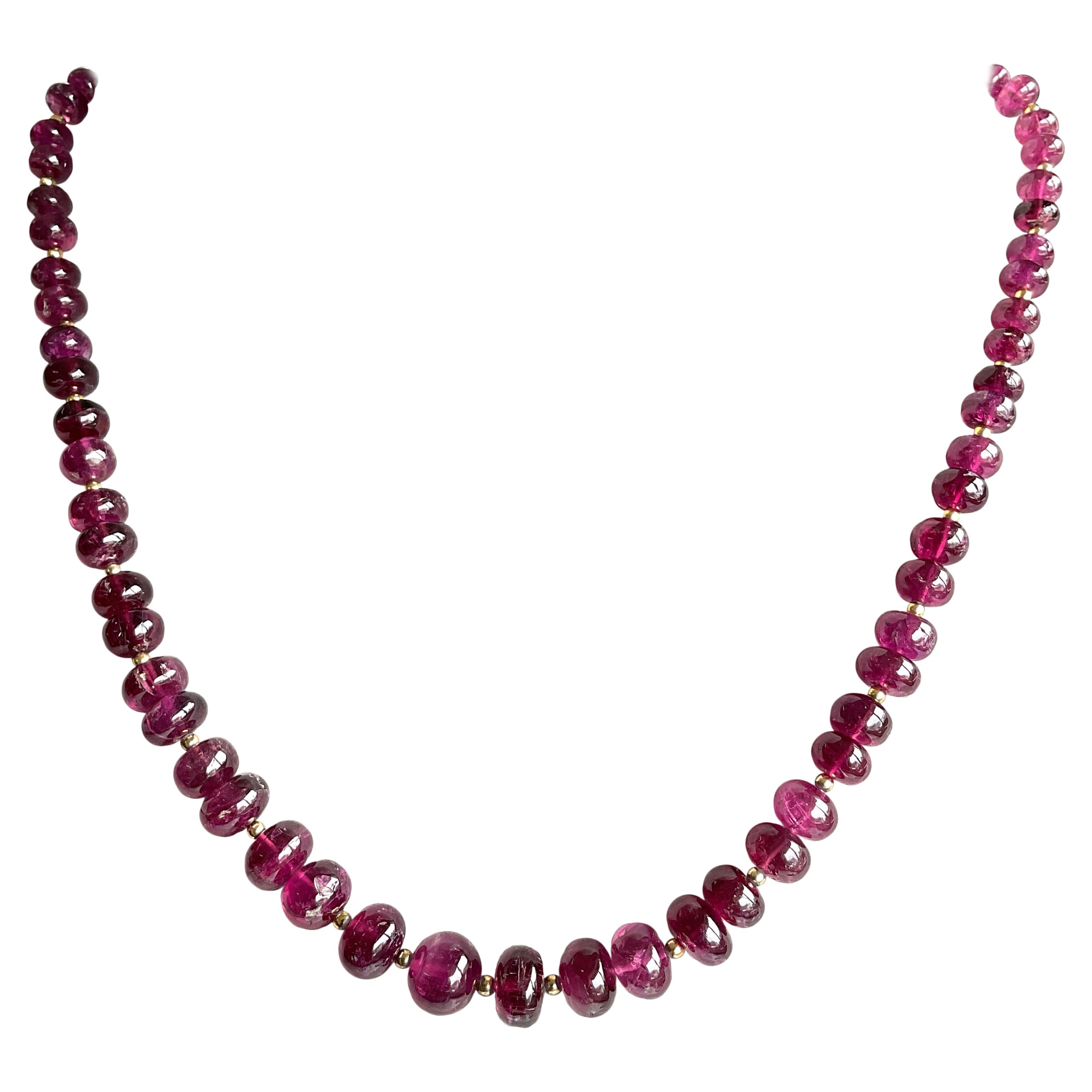 163.00 Carats Rubellite Tourmaline Necklace Fine Jewelry Natural Gemstone Beads For Sale