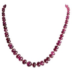 163.00 Carats Rubellite Tourmaline Necklace Fine Jewelry Natural Gemstone Beads