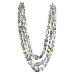 1362.55 Carats Multiple colors Beryl Tumbled Necklace For Fine Jewelry Gemstones