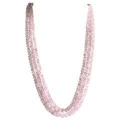 808,30 Karat Morganit geriffelte Melone Perlen Halskette Top Qualität natürlichen Edelstein