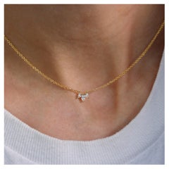 Minimale, einzigartige Halskette mit Marquise- und birnenförmigen Diamanten, Unikat – Jenny