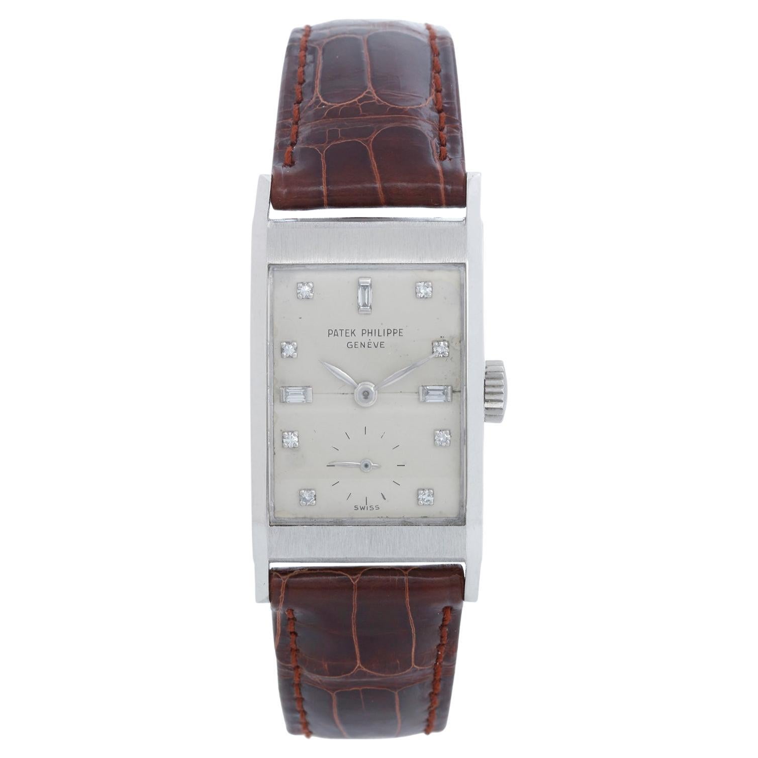 Vintage Patek Philippe & Co. Platinum Watch Ref 2461 For Sale