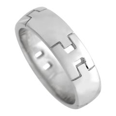 Hermes 18k White Gold H Band Ring