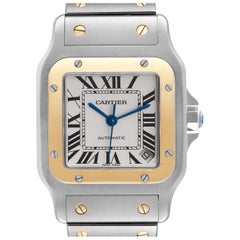 Cartier Santos Galbee XL Steel Yellow Gold Mens Watch W20099C4 Papers