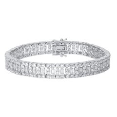 TJD 5.0 Karat natürlicher runder & Baguette-Diamant 18KT Weißgold-Armband
