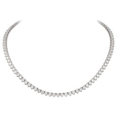Alexander 20,09 Karat Diamant-Tennis-Halskette mit drei Zacken 18k Weißgold