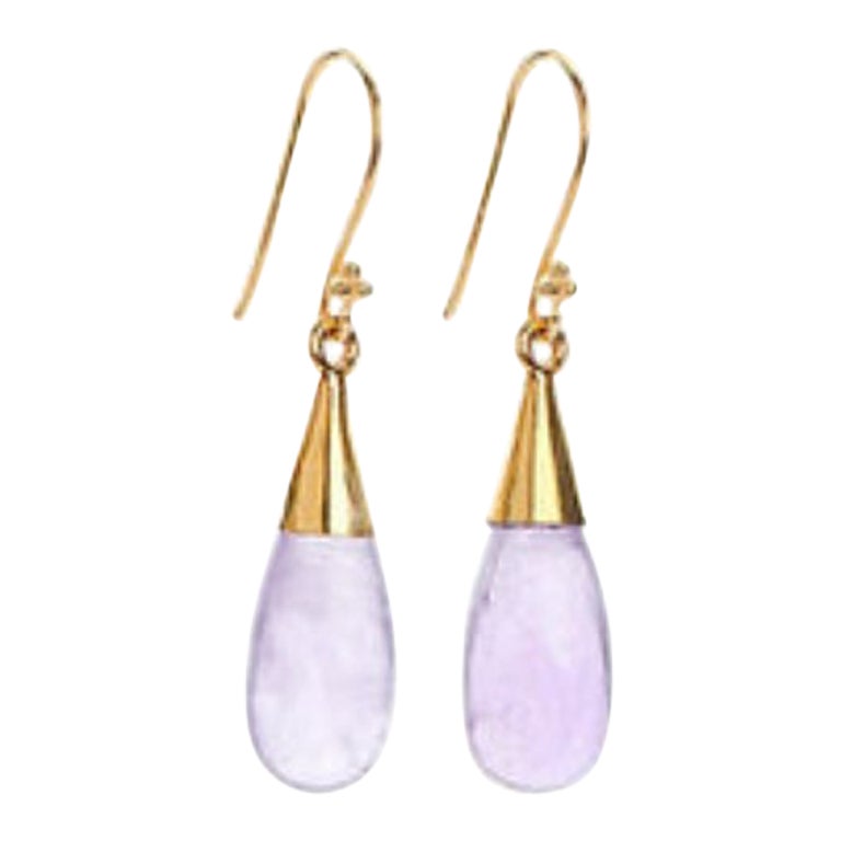 18K Gold Amethyst Crown Chakra Earrings by Elizabeth Raine